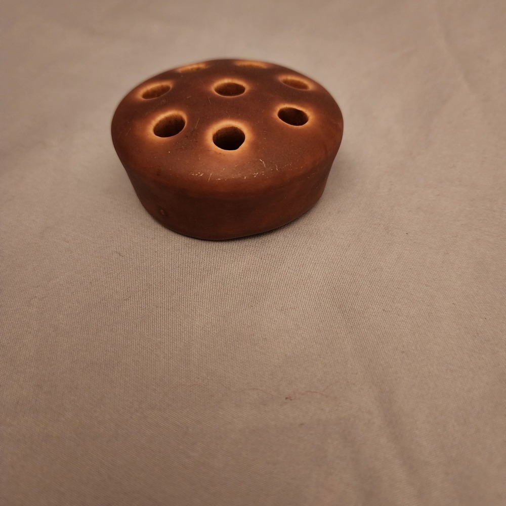 Vintage Brown Ceramic Flower‎ Frog Floral Arrangement Holder Insert